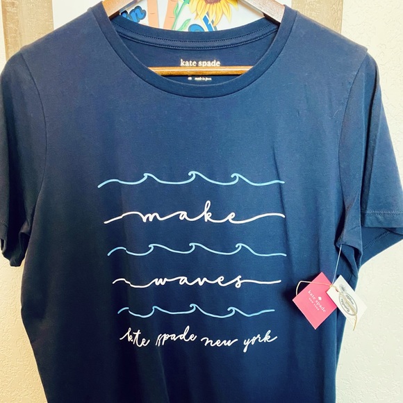 Kate Spade “Making Waves” Blue T-Shirt - Picture 1 of 3